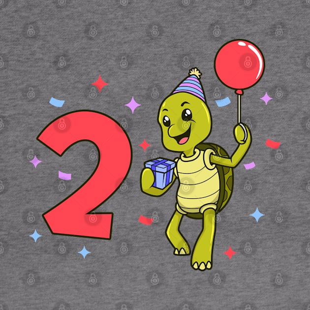 I am 2 with turtle - kids birthday 2 years old by Modern Medieval Design